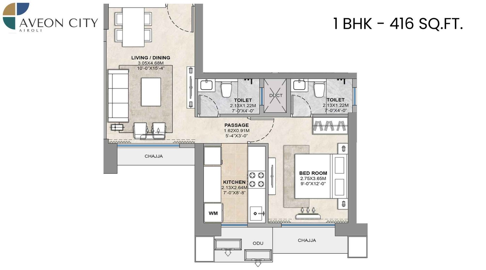 Balaji-Tricity-Delta-Aveon-City-Floor-Plan-1-BHK-416-Sqft