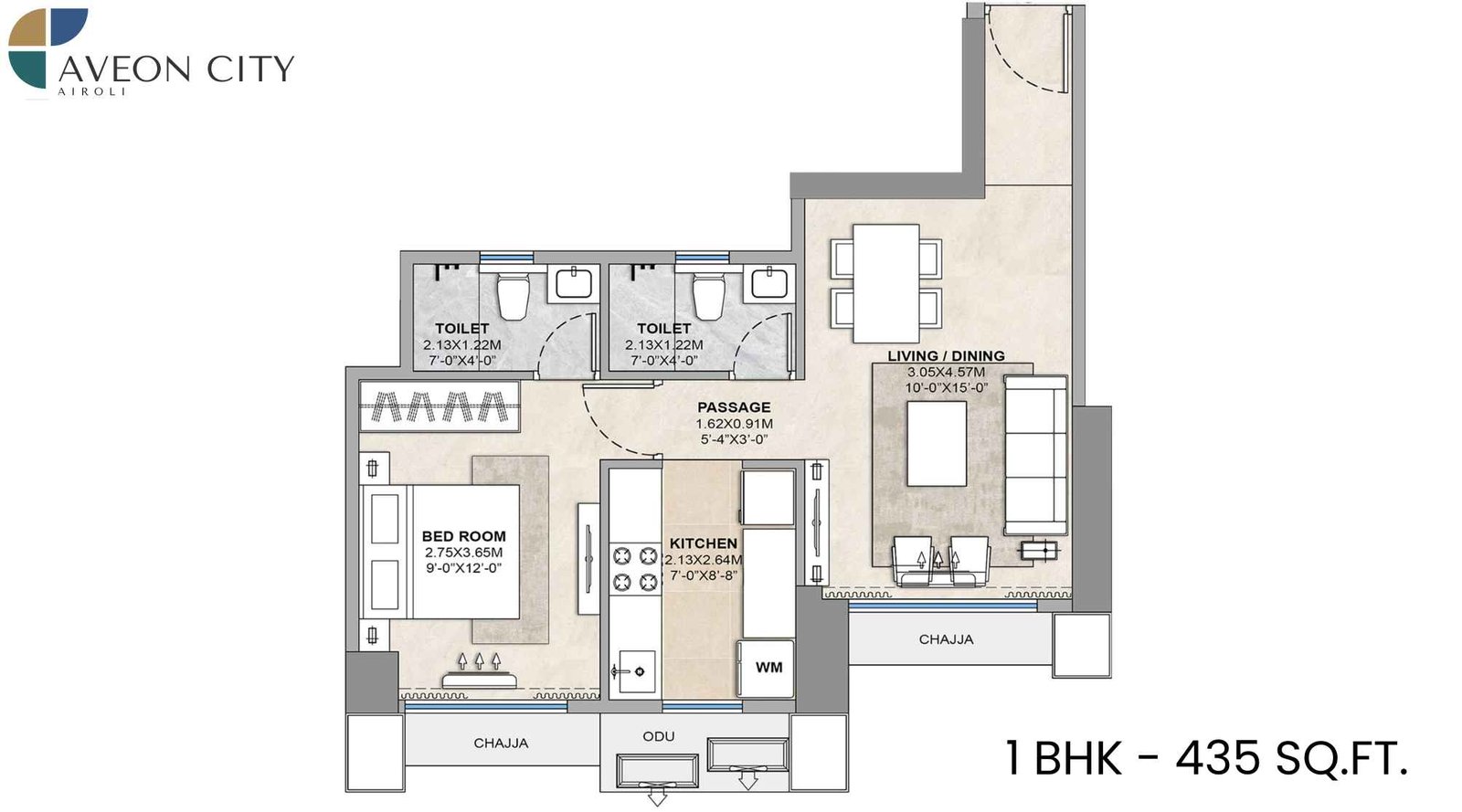 Balaji-Tricity-Delta-Aveon-City-Floor-Plan-1-BHK-435-Sqft